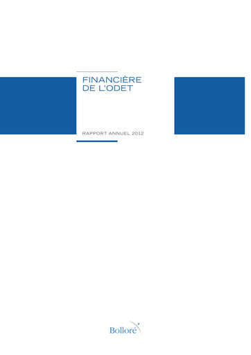 Thumbnail Compagnie de l'Odet Annual Report 2012