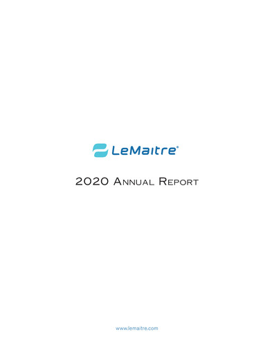 Thumbnail LeMaitre Vascular Annual Report 2020