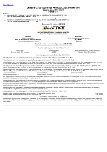 Thumbnail Lattice Semiconductor Annual Report 2025