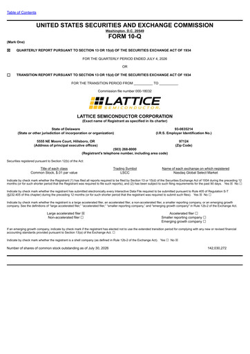 Thumbnail Lattice Semiconductor Quarterly Report 2026-q2