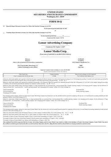 Thumbnail Lamar Advertising Quarterly Report 2024-q2