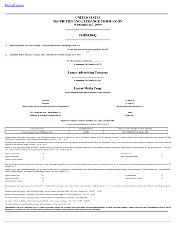 Thumbnail Lamar Advertising Quarterly Report 2025-q3