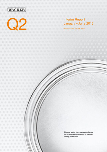 Thumbnail Wacker Chemie
 Half-year Report 2016-h1