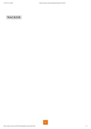 Miniature Wacker Chemie
 Rapport de durabilité 2015-2016