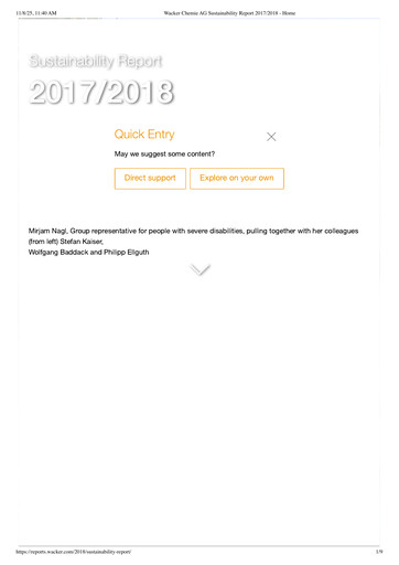 Miniature Wacker Chemie
 Rapport de durabilité 2017-2018