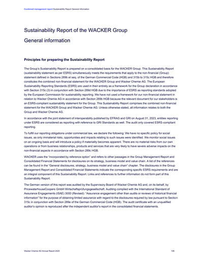Thumbnail Wacker Chemie
 Sustainability Report 2025