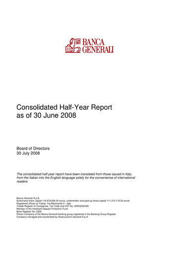 Thumbnail Banca Generali Half-year Report 2008-h1