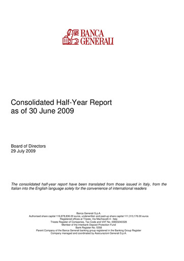 Thumbnail Banca Generali Half-year Report 2009-h1
