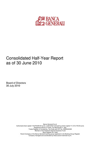 Thumbnail Banca Generali Half-year Report 2010-h1