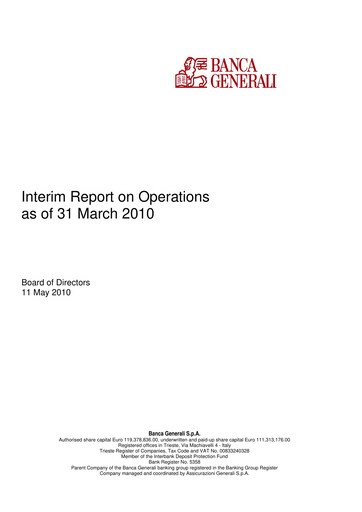 Thumbnail Banca Generali Quarterly Report 2010-q1