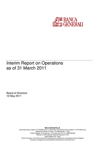 Thumbnail Banca Generali Quarterly Report 2011-q1