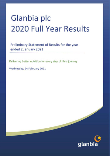 Thumbnail Glanbia plc Financial Report 2020