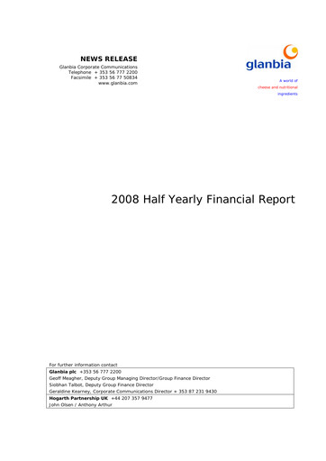 Thumbnail Glanbia plc Half-year Report 2008-h1