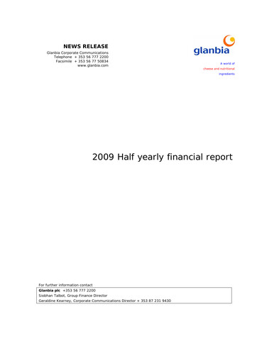 Thumbnail Glanbia plc Half-year Report 2009-h1