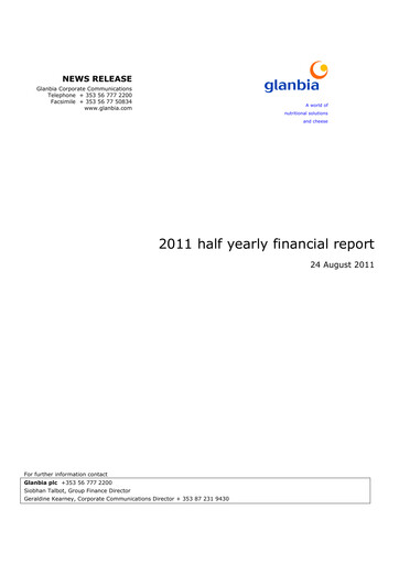Thumbnail Glanbia plc Half-year Report 2011-h1