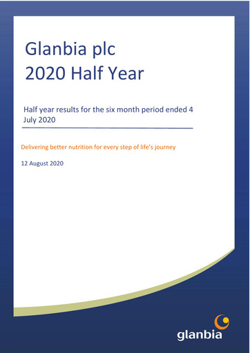 Thumbnail Glanbia plc Half-year Report 2020-h1