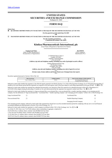 Thumbnail Kiniksa Pharmaceuticals
 Quarterly Report 2025-q2
