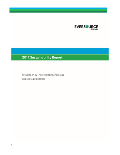 Thumbnail Eversource Energy Sustainability Report 2017