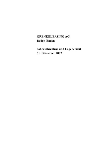 Thumbnail Grenke Financial Statement 2007