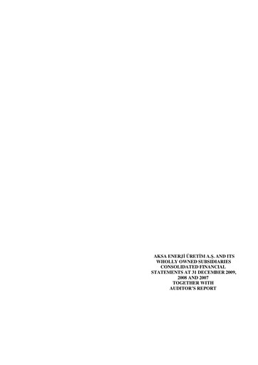 Thumbnail Aksa Energy Financial Statement 2009