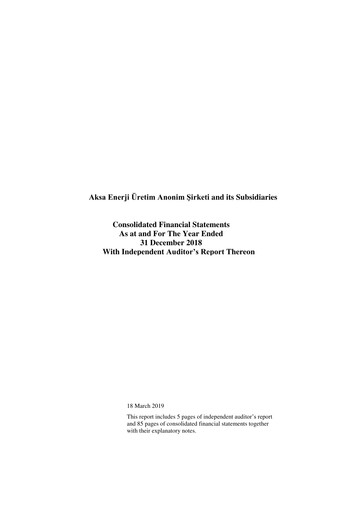 Thumbnail Aksa Energy Financial Statement 2018