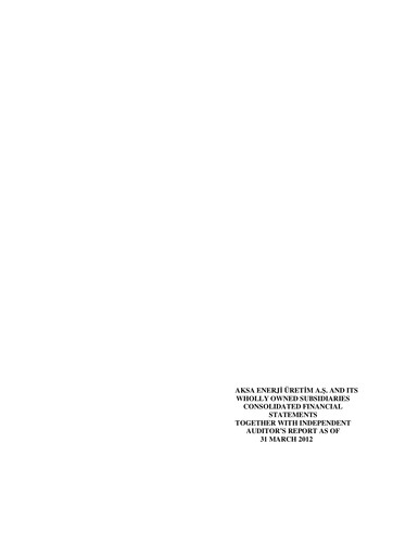 Thumbnail Aksa Energy Quarterly Report 2012-q1