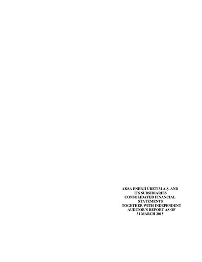 Thumbnail Aksa Energy Quarterly Report 2015-q1