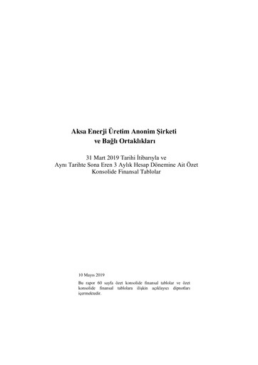 Thumbnail Aksa Energy Quarterly Report 2019-q1
