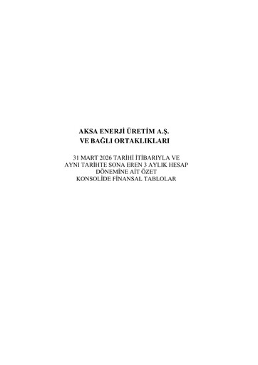 Thumbnail Aksa Energy Quarterly Report 2026-q1