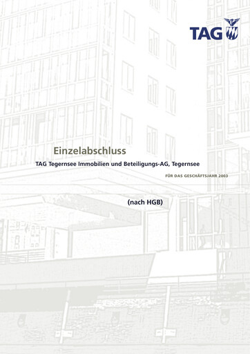 Thumbnail TAG Immobilien
 Financial Statement 2003