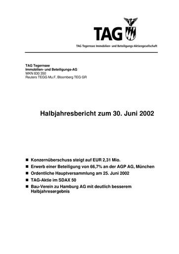 Thumbnail TAG Immobilien
 Half-year Report 2002-h1
