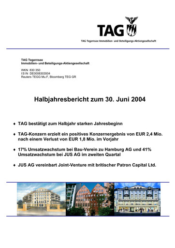 Thumbnail TAG Immobilien
 Half-year Report 2004-h1