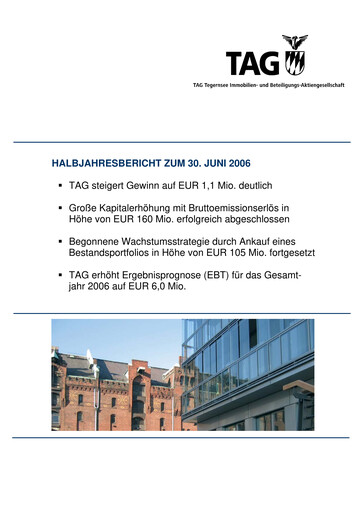 Thumbnail TAG Immobilien
 Half-year Report 2006-h1