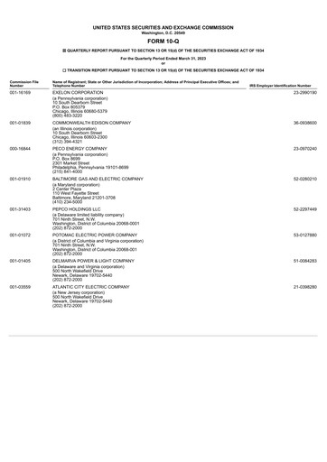 Thumbnail Exelon Corporation Quarterly Report 2023-q1