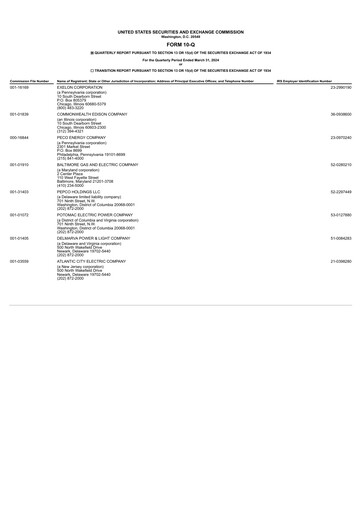 Thumbnail Exelon Corporation Quarterly Report 2024-q1