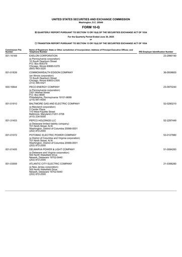 Thumbnail Exelon Corporation Quarterly Report 2025-q2