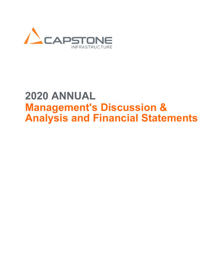 Thumbnail Capstone Infrastructure Annual Report 2020