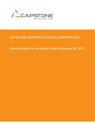 Thumbnail Capstone Infrastructure Quarterly Report 2012-q3