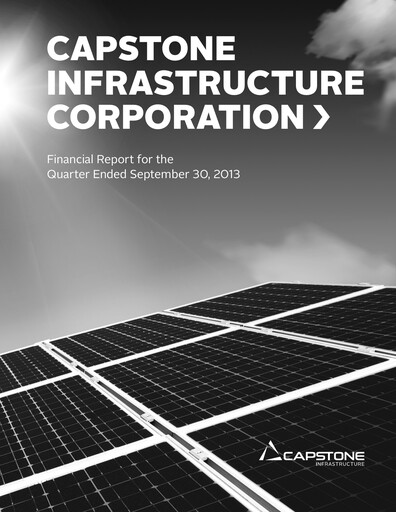 Thumbnail Capstone Infrastructure Quarterly Report 2013-q3