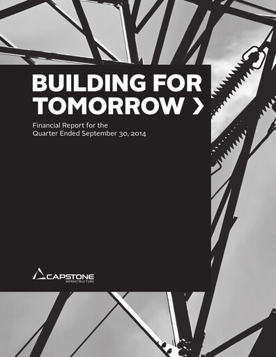Thumbnail Capstone Infrastructure Quarterly Report 2014-q3