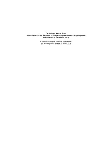 Thumbnail CapitaLand Ascott Trust Half-year Report 2026-h1