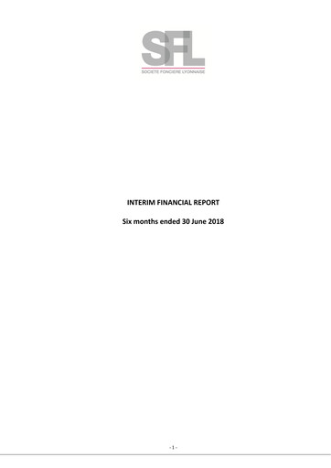 Thumbnail Société Foncière Lyonnaise Half-year Report 2018-h1