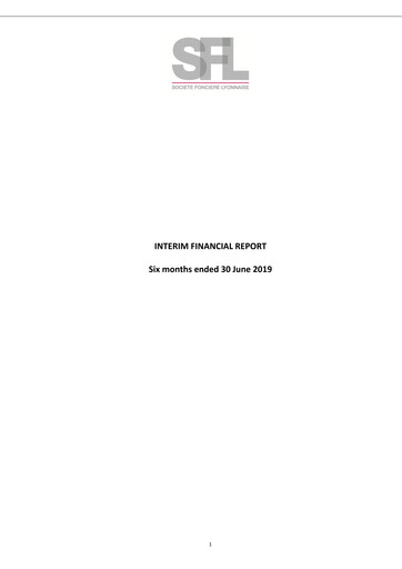 Thumbnail Société Foncière Lyonnaise Half-year Report 2019-h1