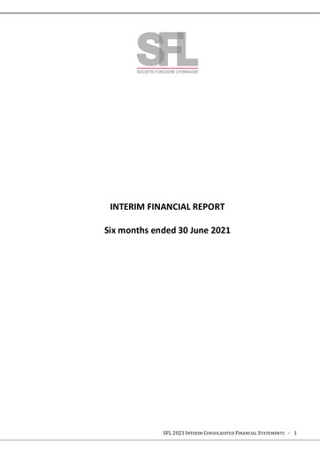 Thumbnail Société Foncière Lyonnaise Half-year Report 2021-h1