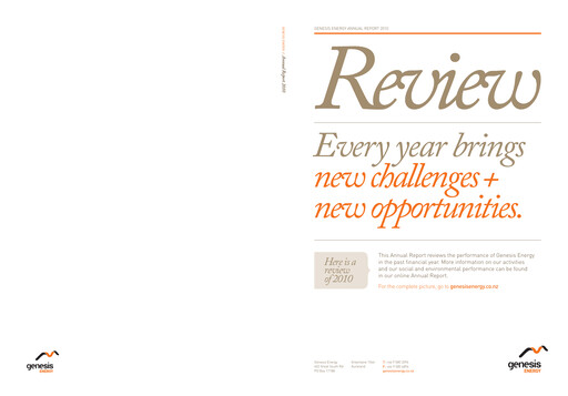 Thumbnail Genesis Energy Annual Report 2010