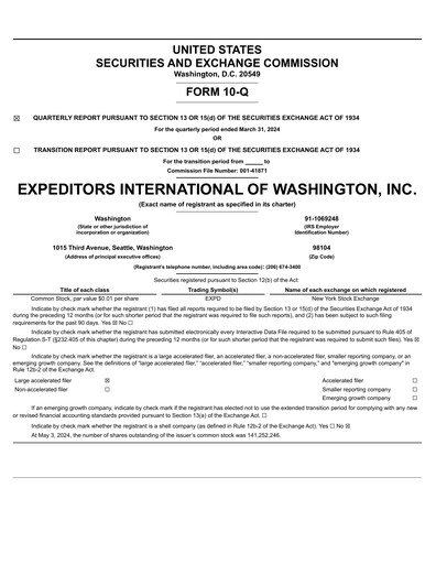 Thumbnail Expeditors International Quarterly Report 2024-q1