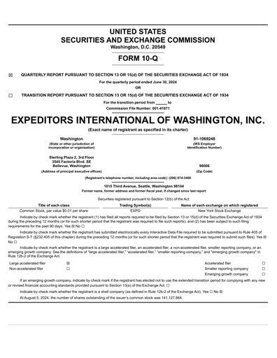 Thumbnail Expeditors International Quarterly Report 2024-q2