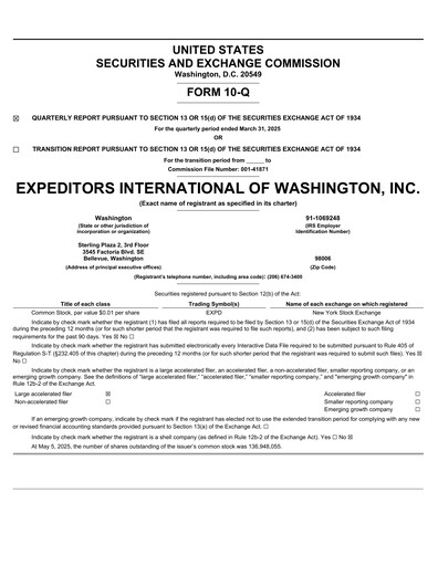 Thumbnail Expeditors International Quarterly Report 2025-q1