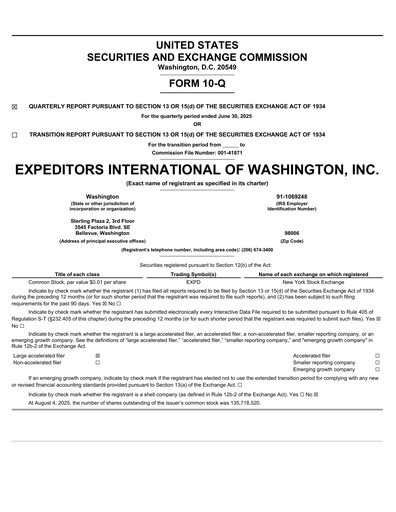 Thumbnail Expeditors International Quarterly Report 2025-q2