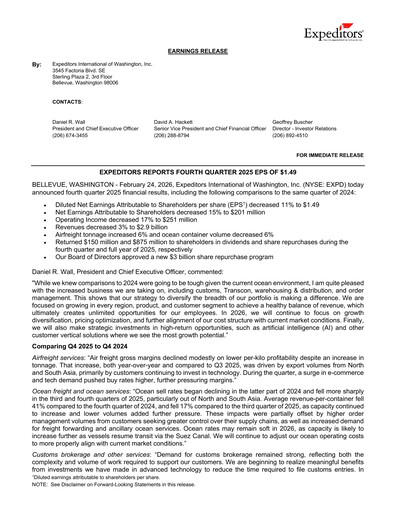Thumbnail Expeditors International Quarterly Report 2025-q4